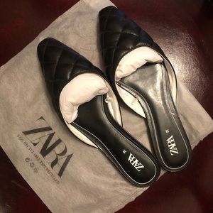 Zara Quilted Flat Mules